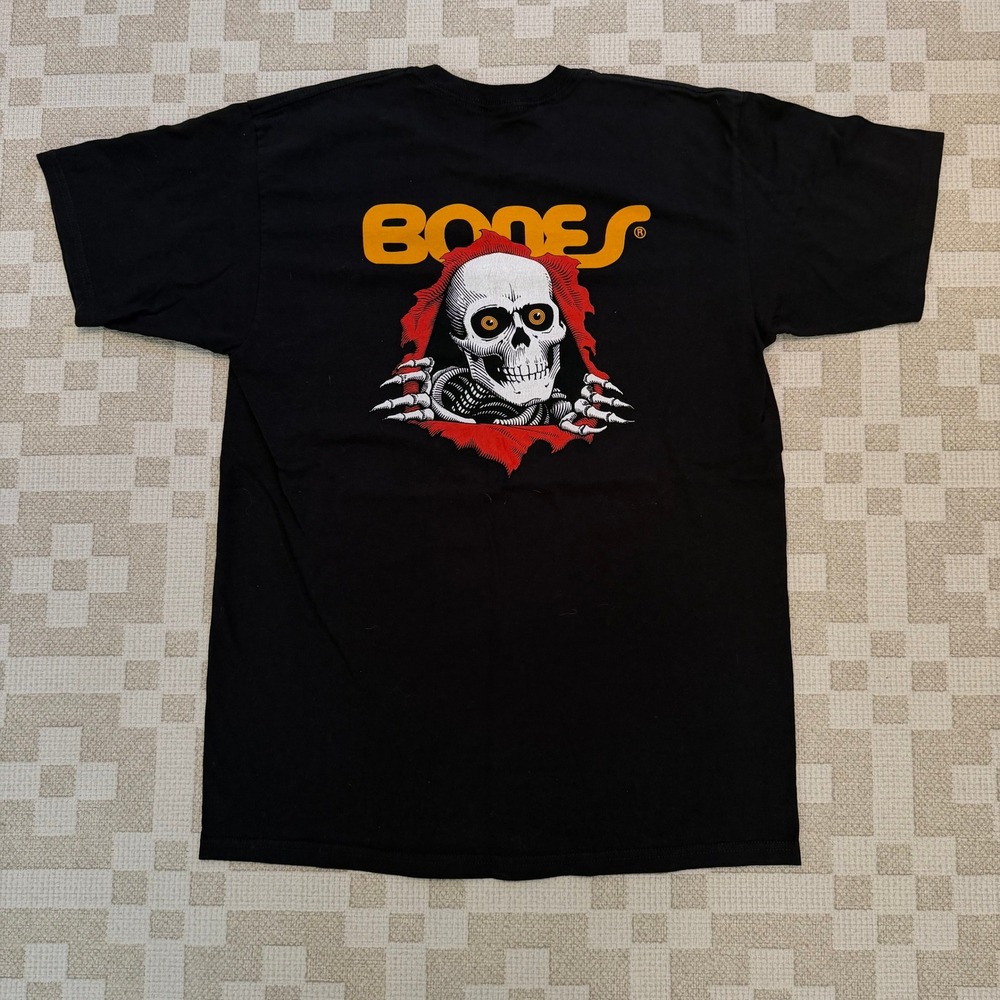 Powell Peralta Bones Ripper T-Shirt Mens Large Black Skate One Corp Graphic Tee